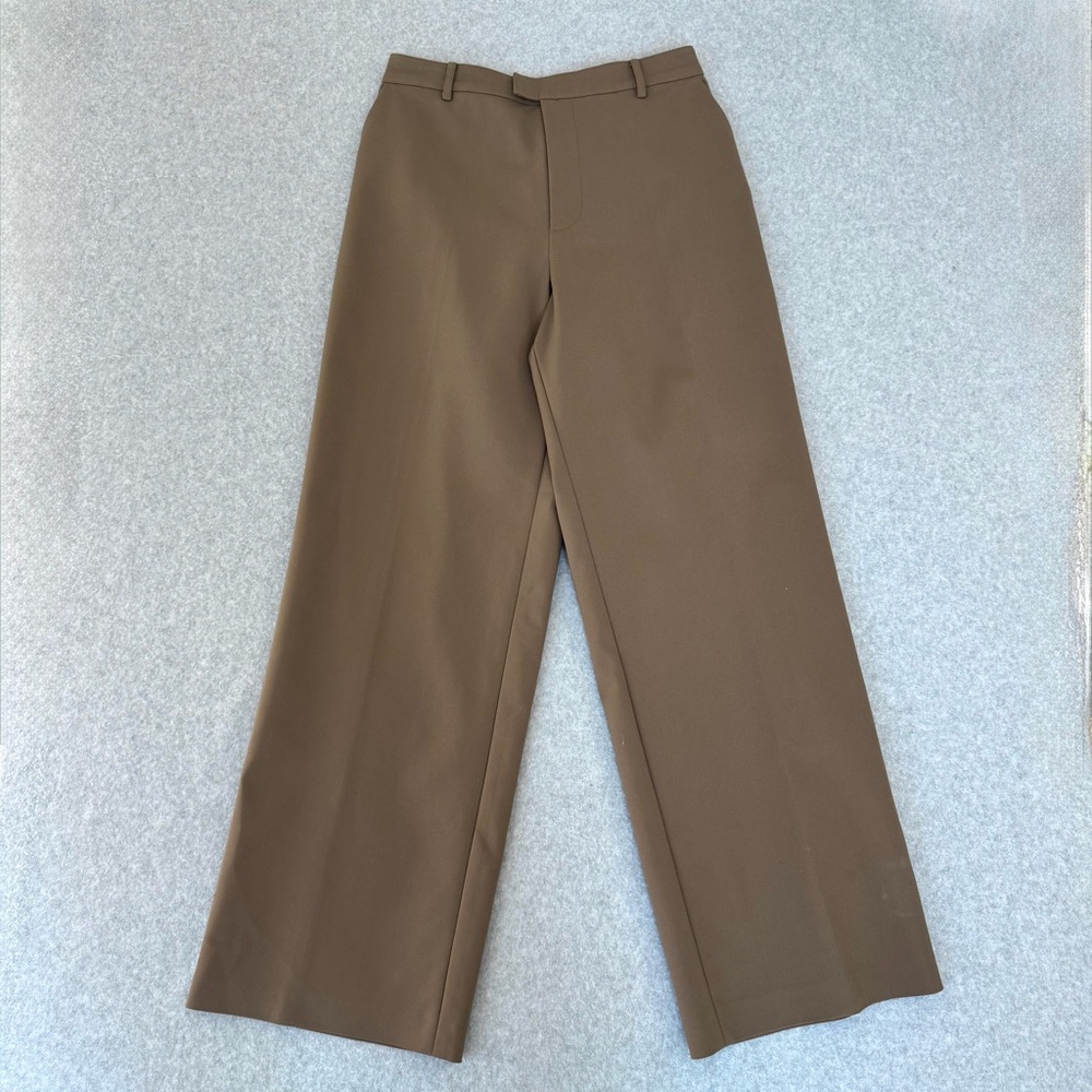 Good American Wide Leg Pants Tan Sepia Brown High Rise Trousers Size 8/29 READ